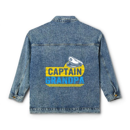 Sailing Classic Women's Denim Jackets, Captain Grandpa Classic Women's Denim Jackets, Boating
