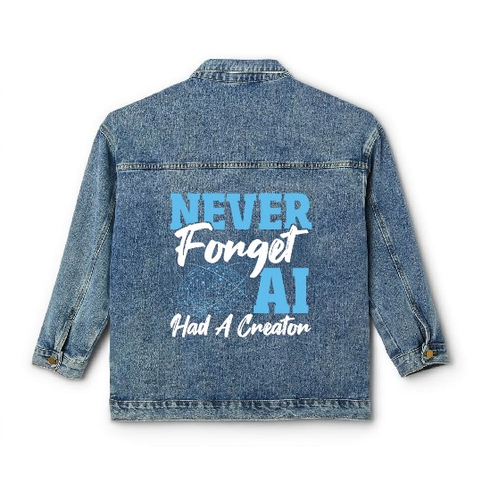 Robot AI Computer Scientist AI Machine Learning Classic Women's Denim Jackets