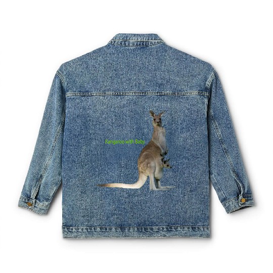 baby with kangaroo Classic Women's Denim Jackets
