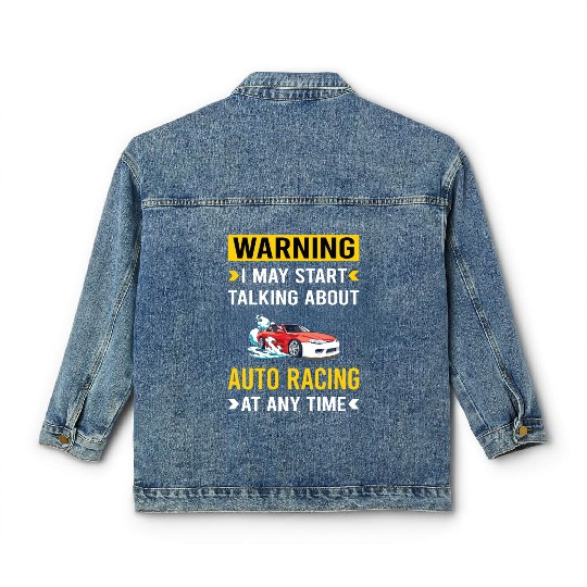 Warning Auto Racing Automotive Autosport Classic Women's Denim Jackets