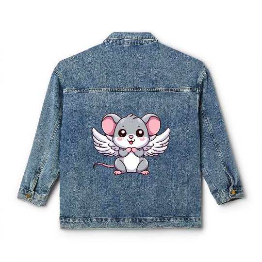Mouse Angel Wings Classic Women's Denim Jackets