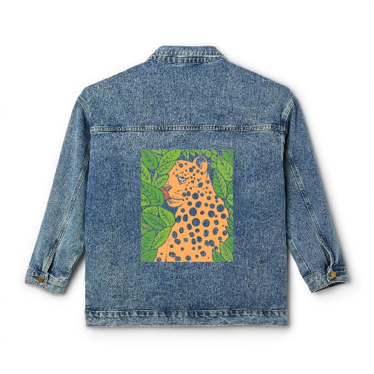 Jaguar in Forest Wildlife Biologist Gift Classic Women's Denim Jackets