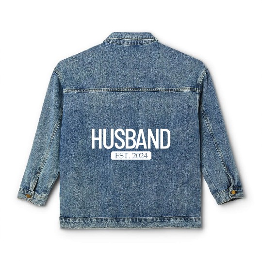 Husband Est. 2024 Matching Couple Married 2024 Classic Women's Denim Jackets