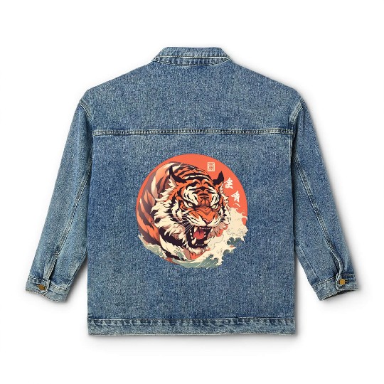 Tokyo Asia 80s Japanese Retro Tiger Classic Women's Denim Jackets