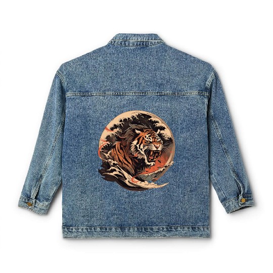 Tokyo Asia 80s Japanese Retro Tiger Classic Women's Denim Jackets