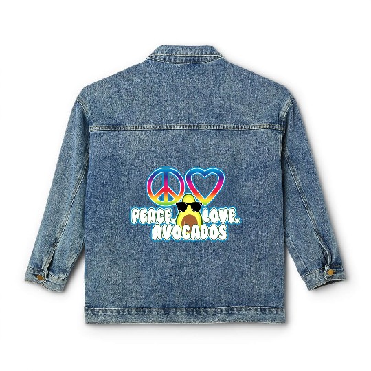 PEACE LOVE AVOCADO Classic Women's Denim Jackets