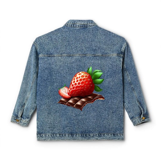 Sweet Temptation: Strawberry Meets Dark Chocolate Classic Women's Denim Jackets