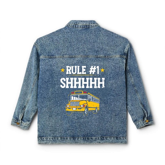 School Bus Monitor Aide Funny Bus Driver Classic Women's Denim Jackets