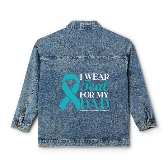 I Wear Teal For My Dad Trigeminal Neuralgia Classic Women's Denim Jackets