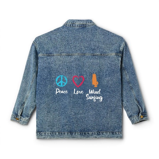 Peace Love Wind Surfing Classic Women's Denim Jackets