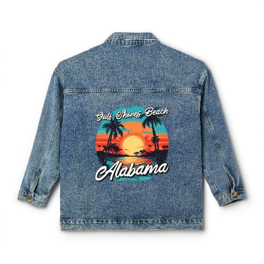 Surfing-Sailing Camping-Hiking-swimming fun Classic Women's Denim Jackets