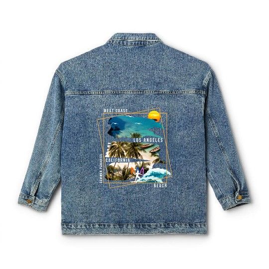 West Coast Los Angeles California Beach Classic Women's Denim Jackets