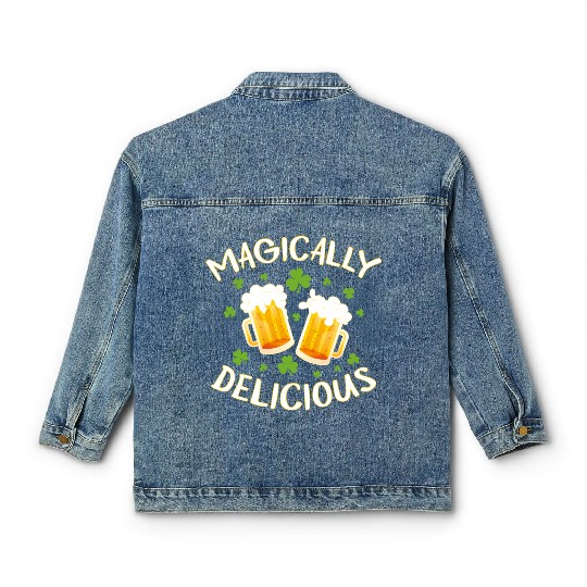 Magically Delicious Beer Drinking Irish Team St Classic Women's Denim Jackets