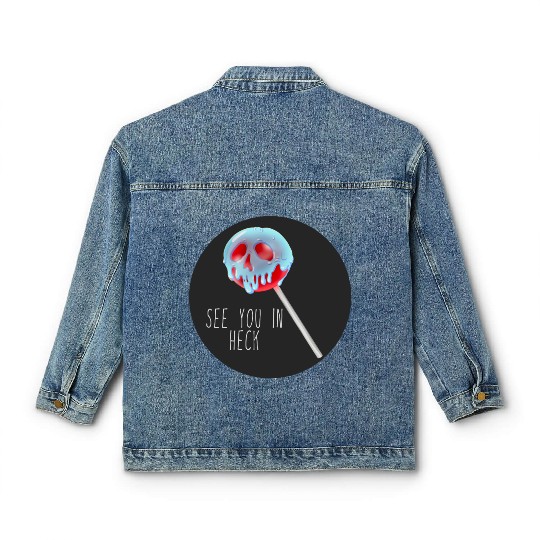 See You In Heck Poison Skull Candy Classic Women's Denim Jackets