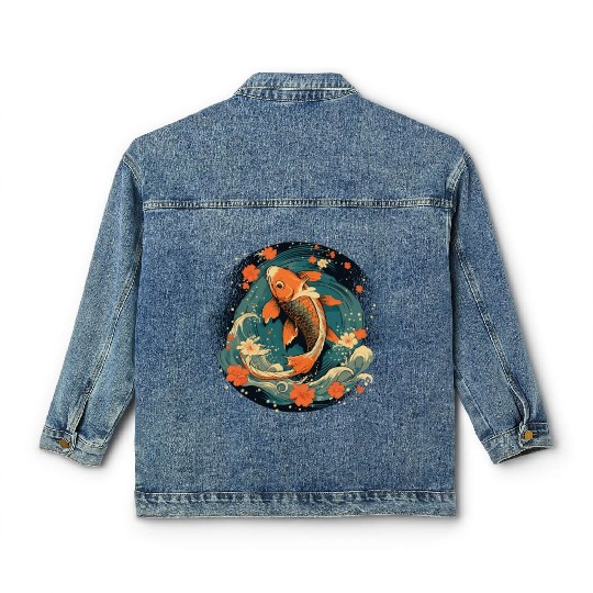 Koi Fish Koi Carp Japanese Koi Garden-Pond Koi Classic Women's Denim Jackets