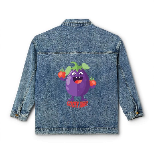 Eggplant Tomato Party Goofy Ahh Classic Women's Denim Jackets