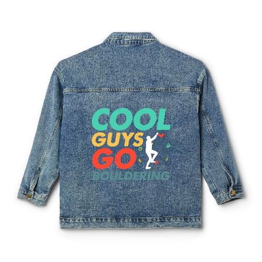 Cool Guys Go Bouldering Climbing Boulder Classic Women's Denim Jackets