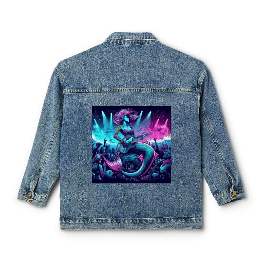 rock and roll under the sea Classic Women's Denim Jackets