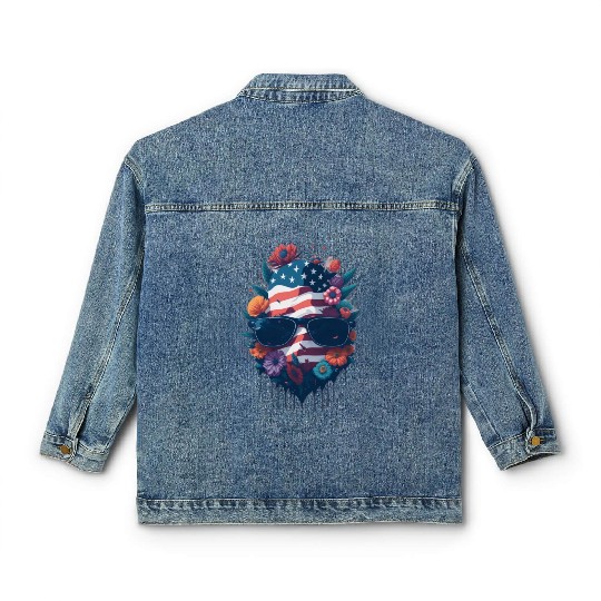 Usa patriotic Vector Classic Women's Denim Jackets