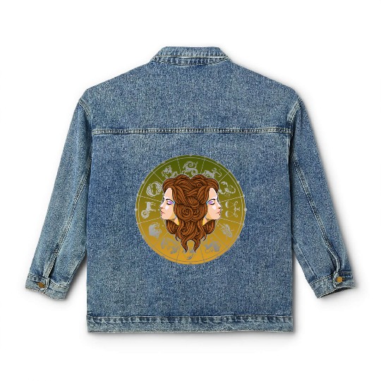 Gemini Zodiac star sign horoscope Astrology Classic Women's Denim Jackets