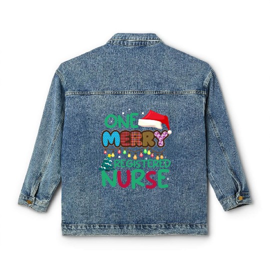 One Merry Registered Nurse Christmas Classic Women's Denim Jackets