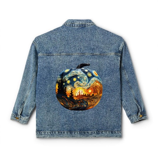 Starry Starry Pumpkin Classic Women's Denim Jackets