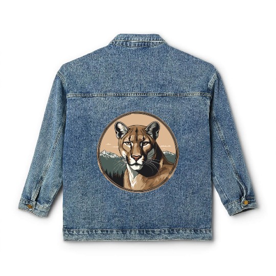 Mountain Lion Cougar Classic Women's Denim Jackets