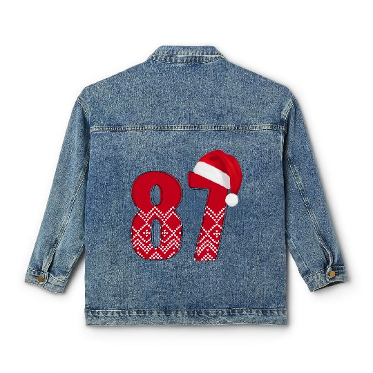 Age 87 - Congrats Christmas Number Eighty Seven Classic Women's Denim Jackets