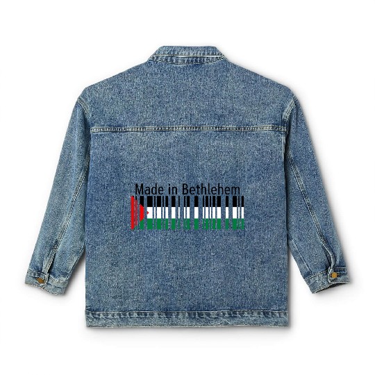 Made in Bethlehem Barcode Palestine Flag for Pales Classic Women's Denim Jackets