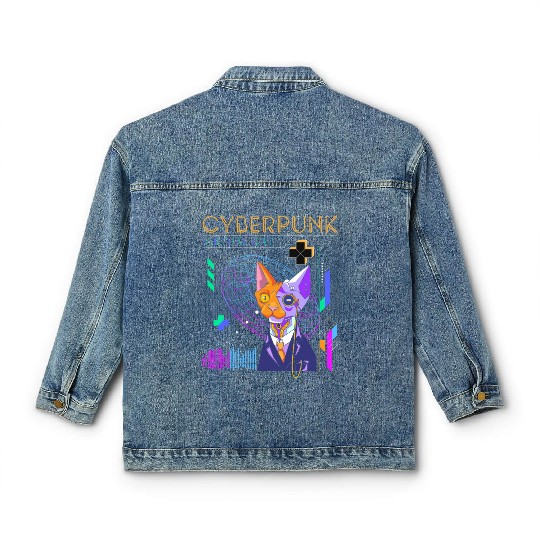 Cyborg Retro Gamer Scifi Classic Women's Denim Jackets