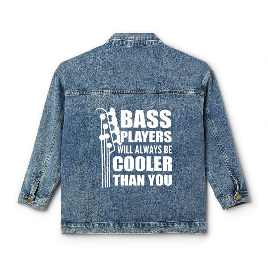 Funny Bass Guitar Player Instrumentalist Classic Women's Denim Jackets