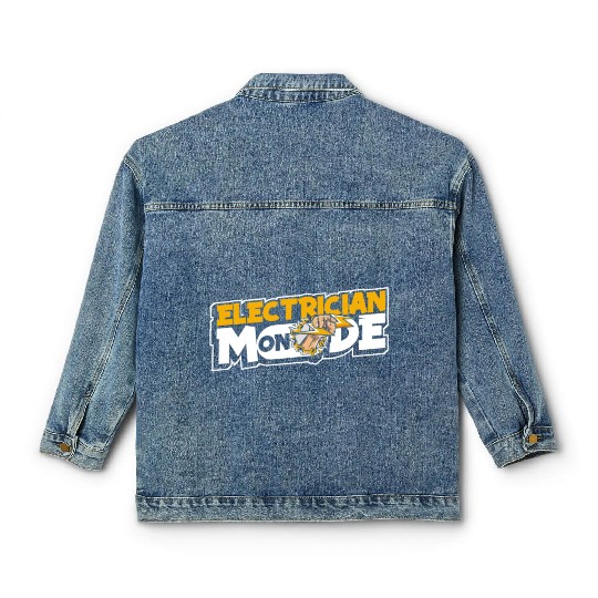 Electrician Mode On Wiremen Powerline Technician Classic Women's Denim Jackets