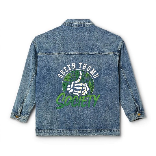 Houseplants Green Thumb Society Gardener Botanical Classic Women's Denim Jackets