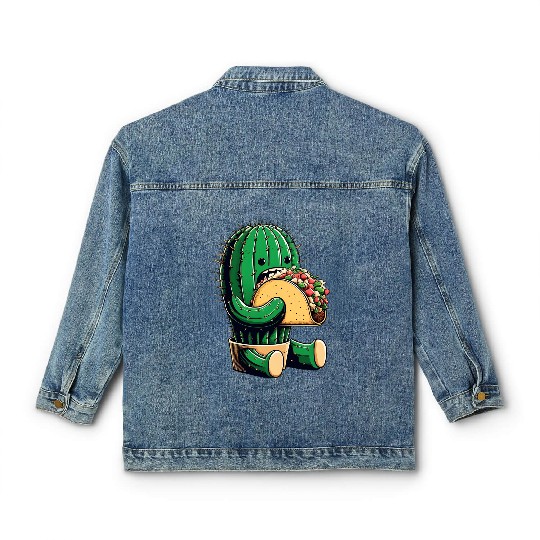 Mexican taco cactus Classic Women's Denim Jackets