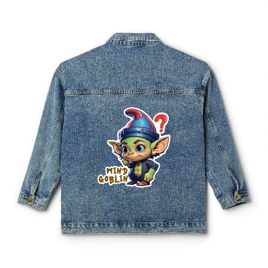 Funny Green Goblin Monster - Mind Goblin Deez Nuts Classic Women's Denim Jackets
