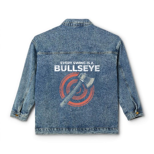 Axe Throwing Axe Thrower Lumberjack Funny Bullseye Classic Women's Denim Jackets