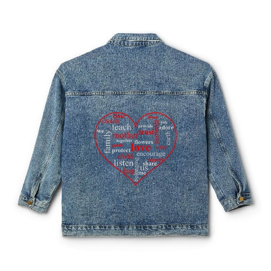 Family Love Heart Classic Women's Denim Jackets