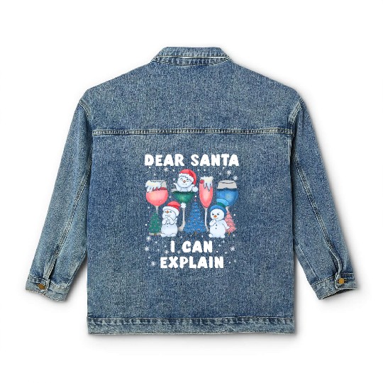 Schneemann Dear Santa I can Explain Funny Classic Women's Denim Jackets