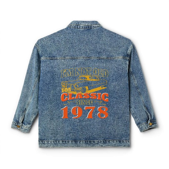 Vintage car 1978 vintage birthday present Classic Women's Denim Jackets