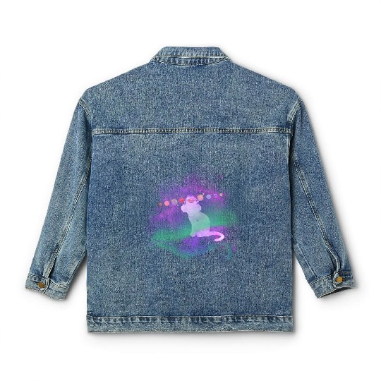 Music Space Cat Classic Women's Denim Jackets