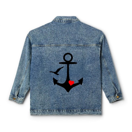 Anchor Heart Seagull Classic Women's Denim Jackets