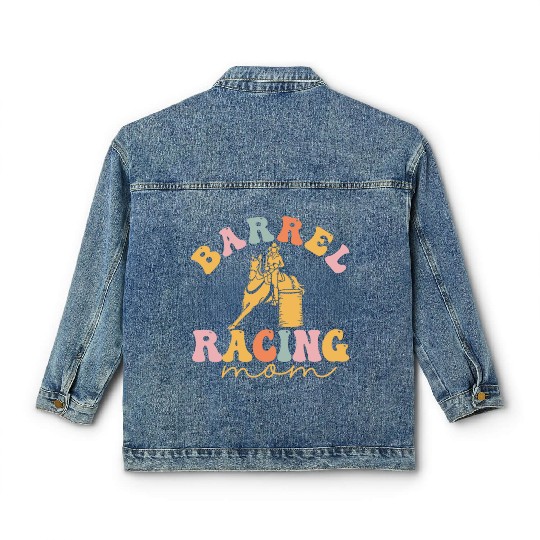 Groovy Barrel Racer Rodeo Horse Classic Women's Denim Jackets