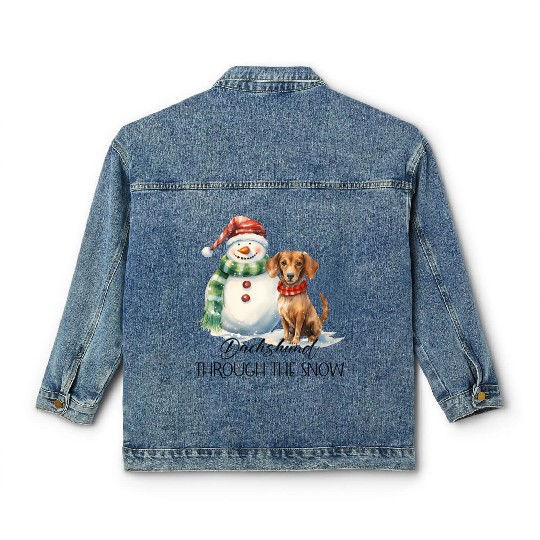 Dachshund Through The Snow Classic Women's Denim Jackets
