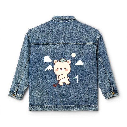 Golfing bears Classic Women's Denim Jackets