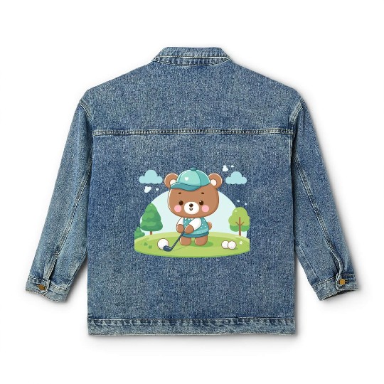 Golfing bears Classic Women's Denim Jackets