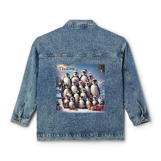 Christmas penguins Classic Women's Denim Jackets