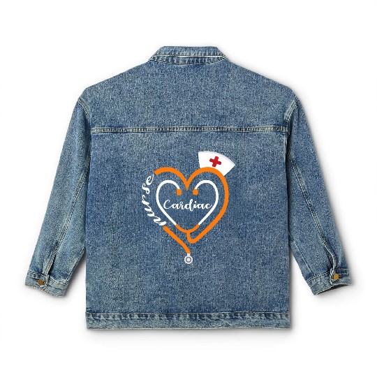 Cardiac Nurse Halloween Stethoscope He Rn Classic Women's Denim Jackets