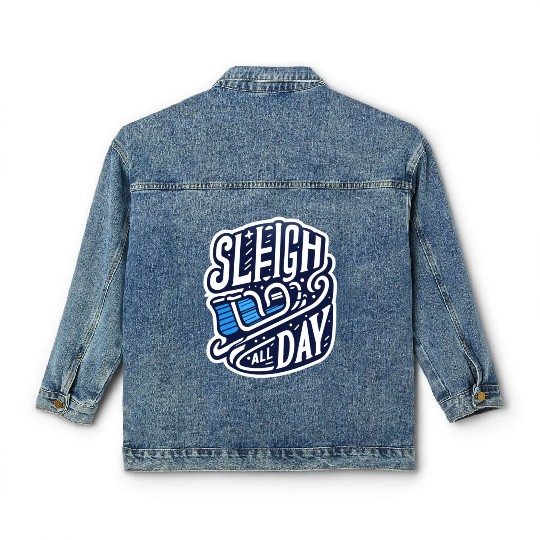 Sleigh All Day Christmas Tees Classic Women's Denim Jackets