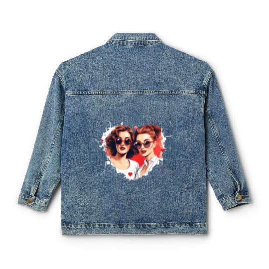 Valentines Day Outfit For Her And Her in love Classic Women's Denim Jackets