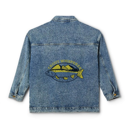 Trout Whisperer Boat Ice Fisherman Deep Sea Fly Classic Women's Denim Jackets